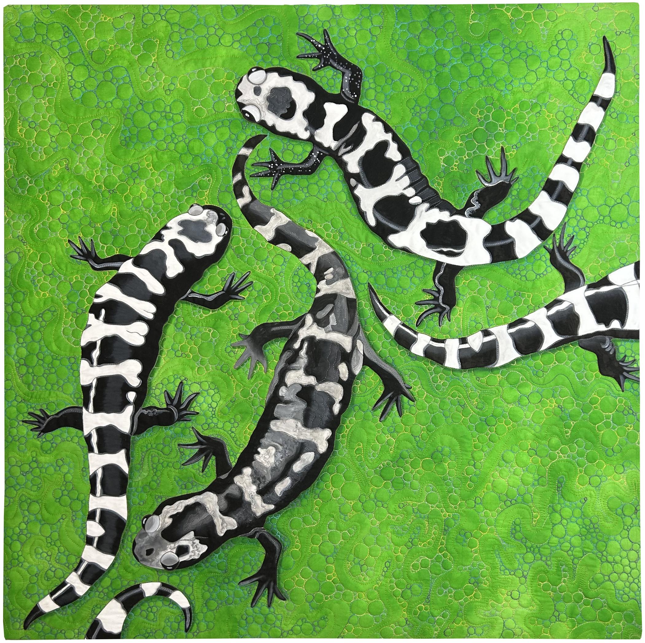 Marbled Salamanders | SAQA - Studio Art Quilt Associates